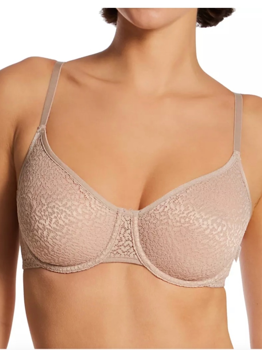 Dkny Women's Modern Lace Sheer Demi Bra - Champagne
